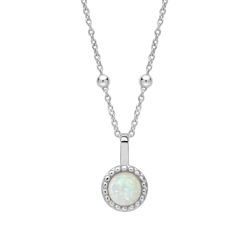 Beginnings Milgrain Semi-Precious Cabochon Birthstone Pendant