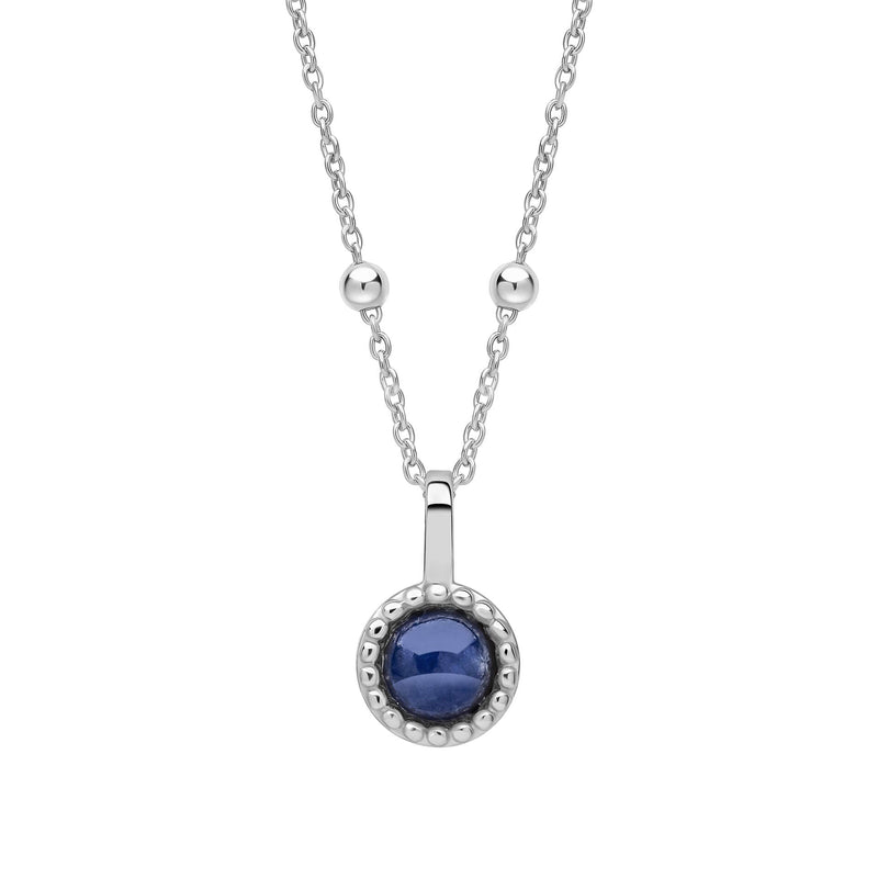Beginnings Milgrain Semi-Precious Cabochon Birthstone Pendant