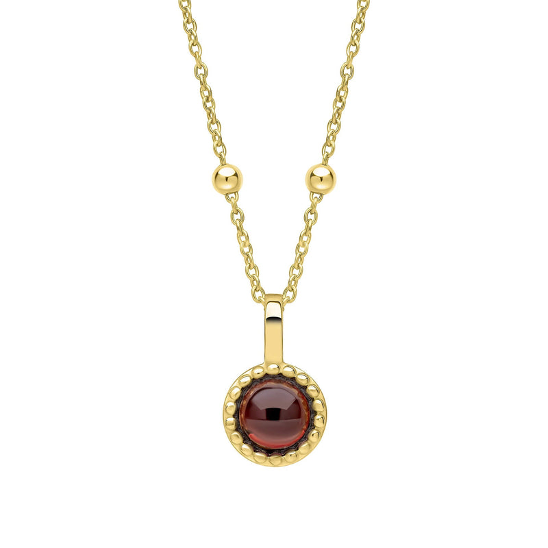 Beginnings Milgrain Semi-Precious Cabochon Birthstone Pendant