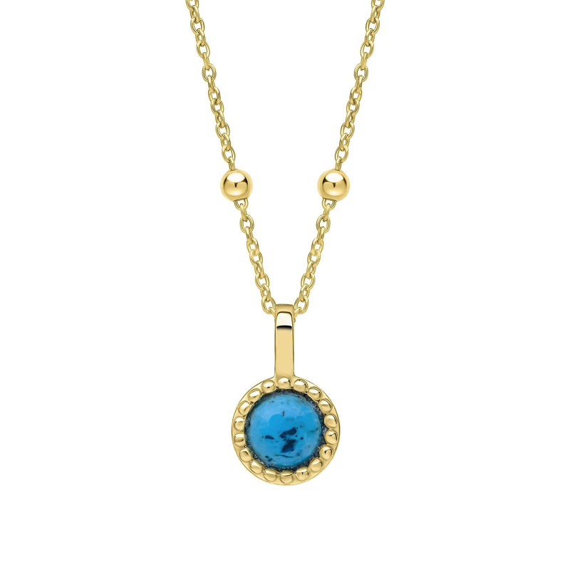 Beginnings Milgrain Semi-Precious Cabochon Birthstone Pendant