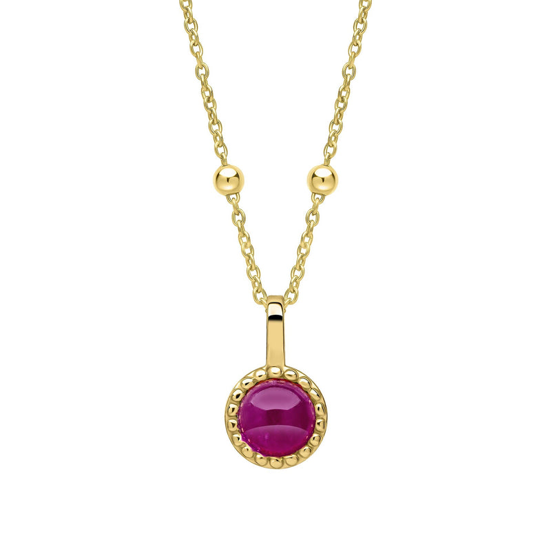 Beginnings Milgrain Semi-Precious Cabochon Birthstone Pendant