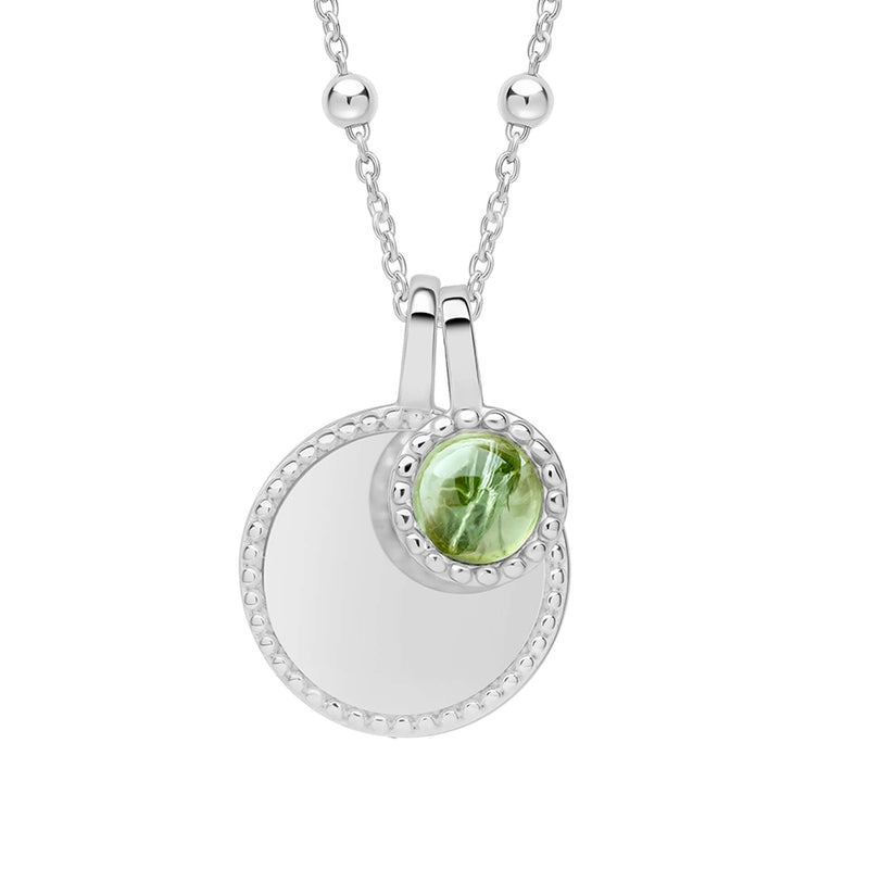Beginnings Milgrain Semi-Precious Cabochon Birthstone Necklace