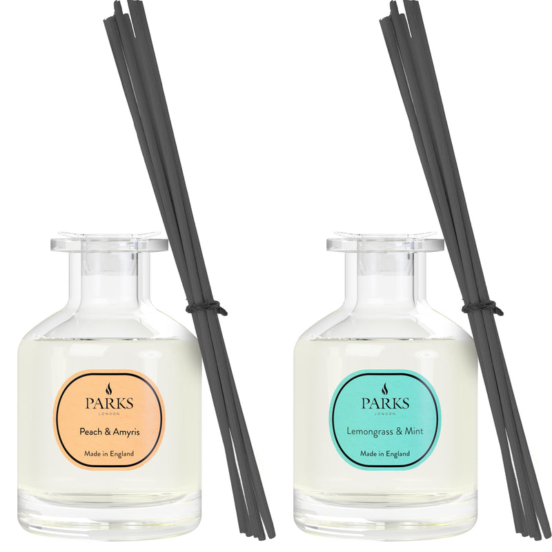 2 x 100ML DIFFUSERS, PEACH AMRYSIS & LEMONGRASS MINT