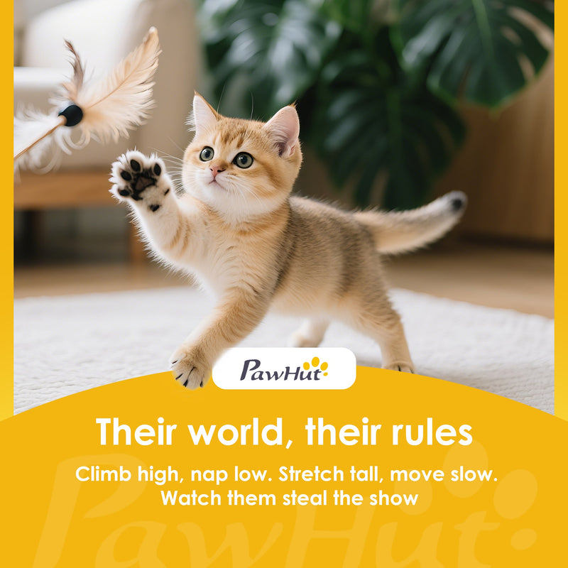 PawHut Multi-Level Cat Tower, 134cm Cat Tree with Condo and Sisal Scratching Posts for Indoor Kittens, Grey