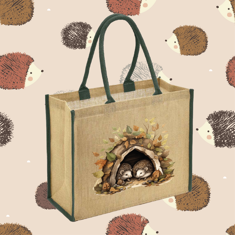 Sharing a log with a friend Jute Bag