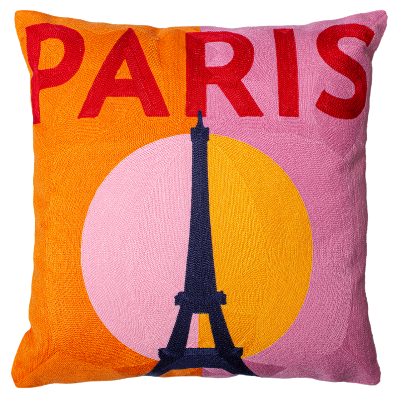 Paris - Needlepoint Travel Inspired Pillow