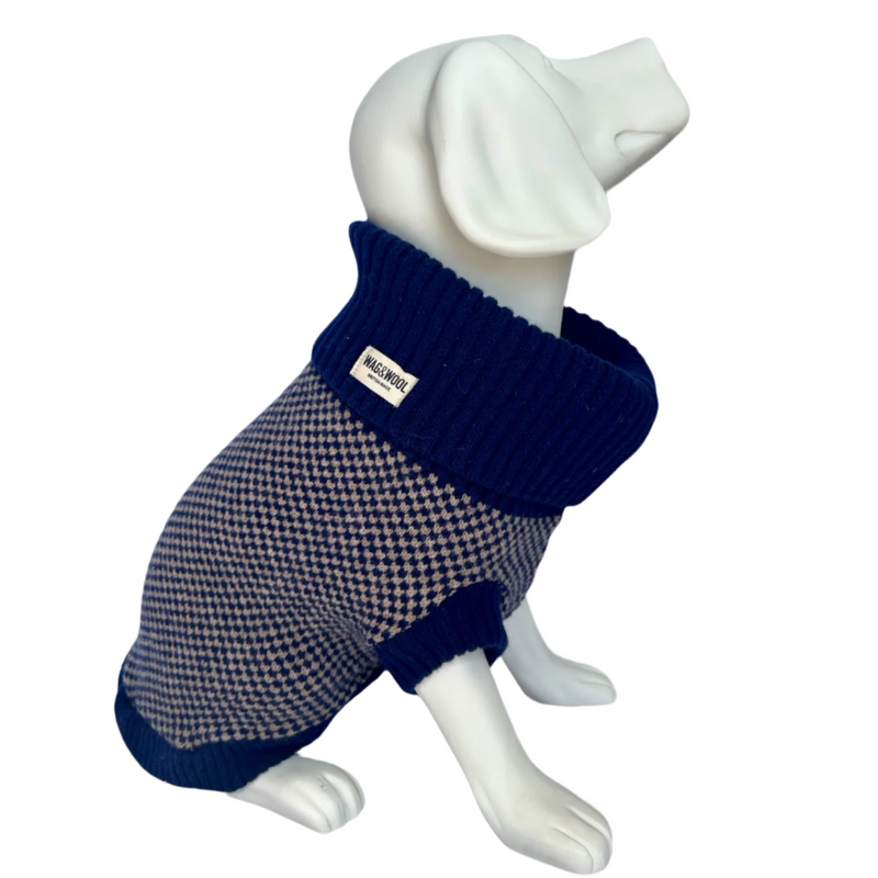 Navy Dog Jumper In Merino Lambswool