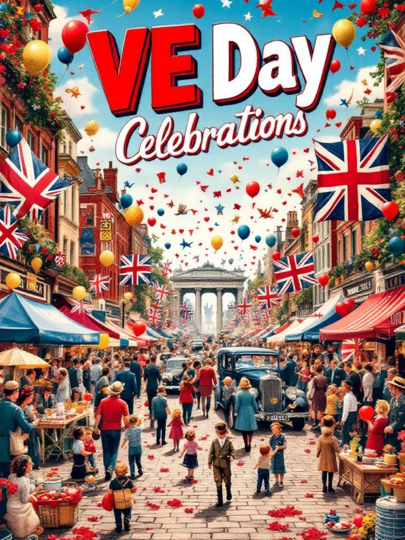 VE Day Tea Towel