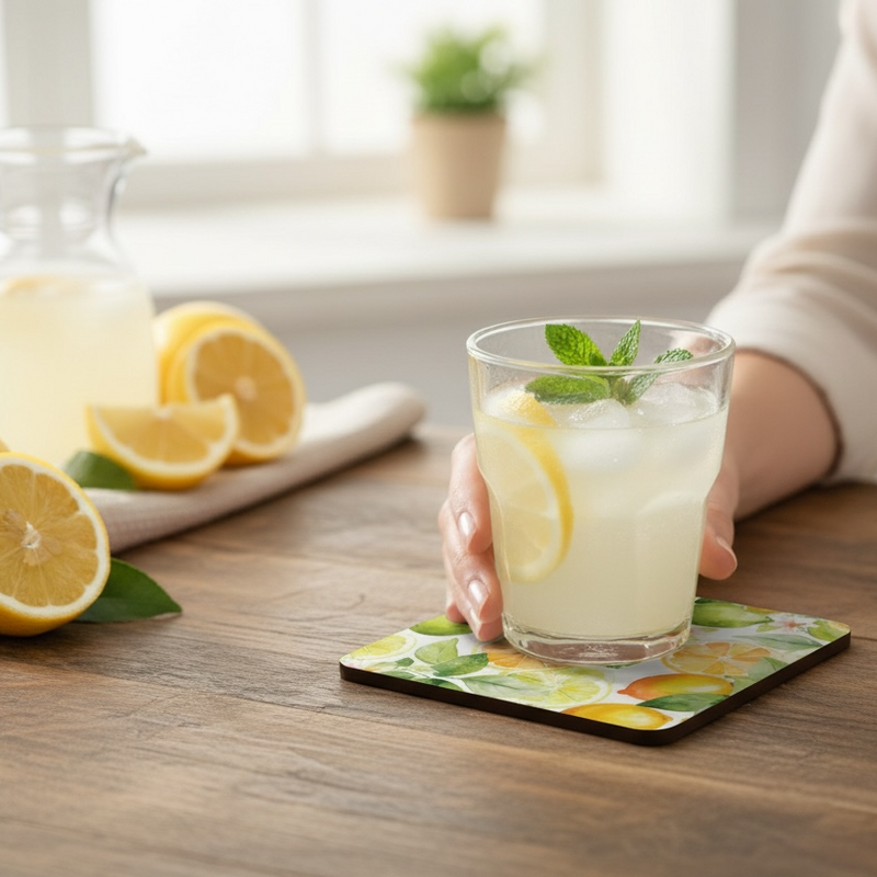 Set of 4 Easy Peasy Lemon Squeezy Coasters