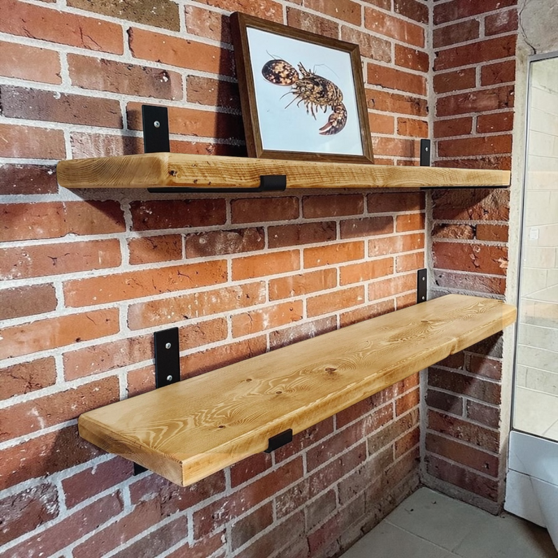 Rustic Industrial Scaffold Shelving And Cast Iron Arms Set