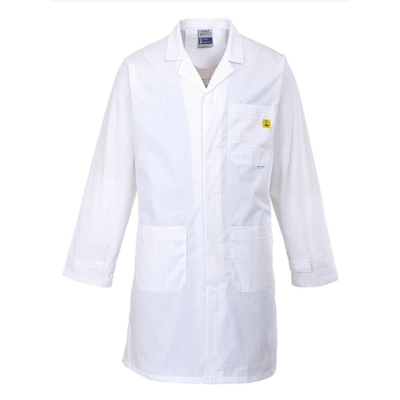 Portwest AS10 Anti-Static ESD Stud Front Coat Various Colours