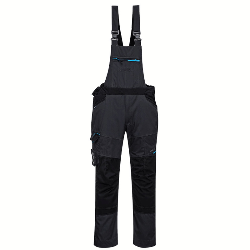 Portwest T704 WX3 Kneepad Work Bib and Brace Metal Grey Large