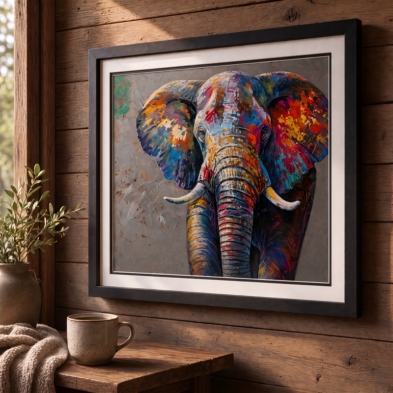 The Elephant In Colour Fine Art Framed Print