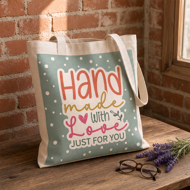 Handmade with love Heavy Cotton Shopping Bag