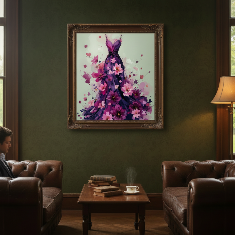 The Contemporary Lilac Dress Fine Art Framed Print