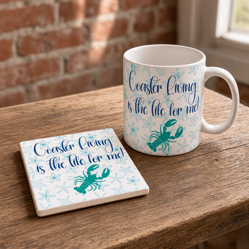 Coastal is the life for me Blue Lobster Mug