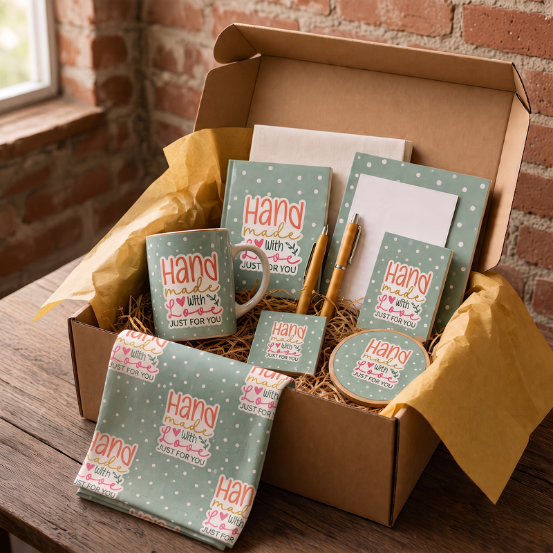 Handmade with love gift set by Red Robin Designs