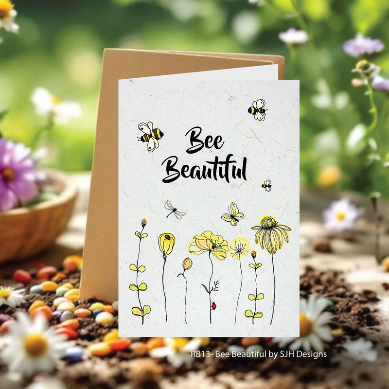 Bee Beautiful Wildflower Plantable Seed Card