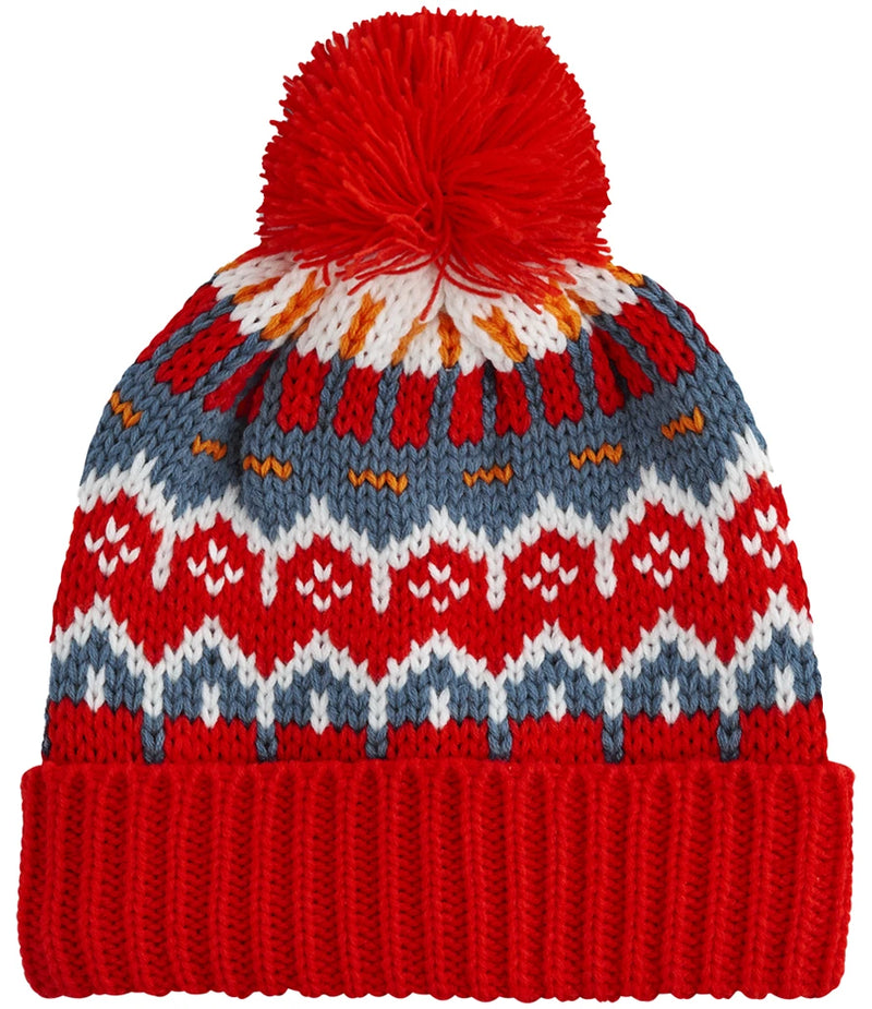 Red and Blue Retro Ski Beanie
