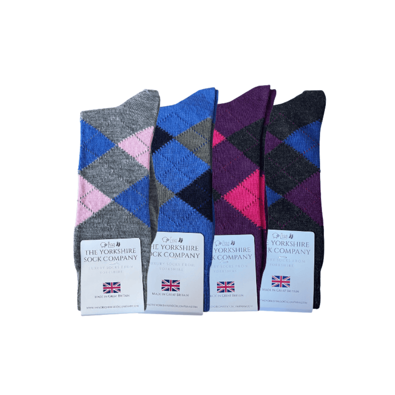 Ripley Argyle Merino Socks - 4 Pair Bundle 1 (£14 per pair)