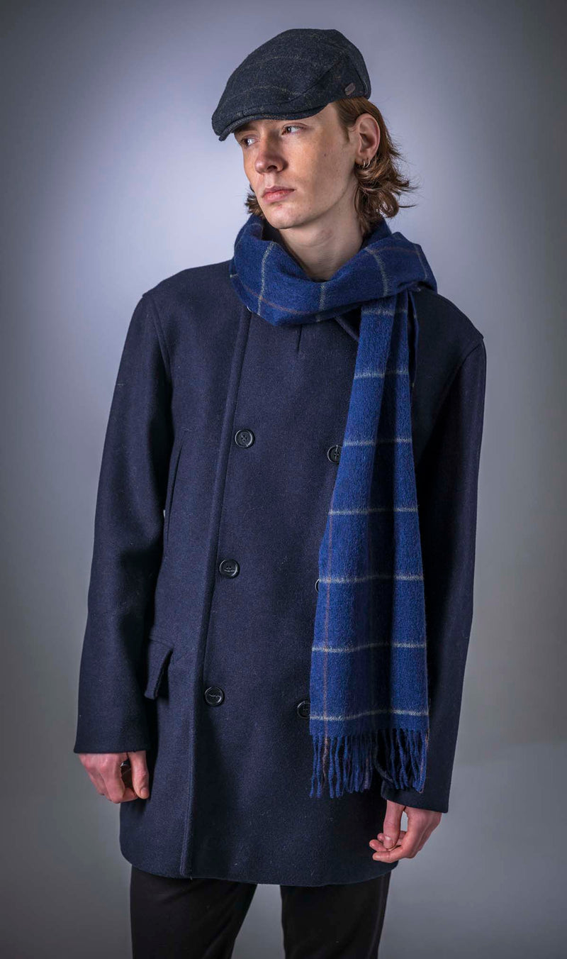 Pure Wool Box Check Scarf