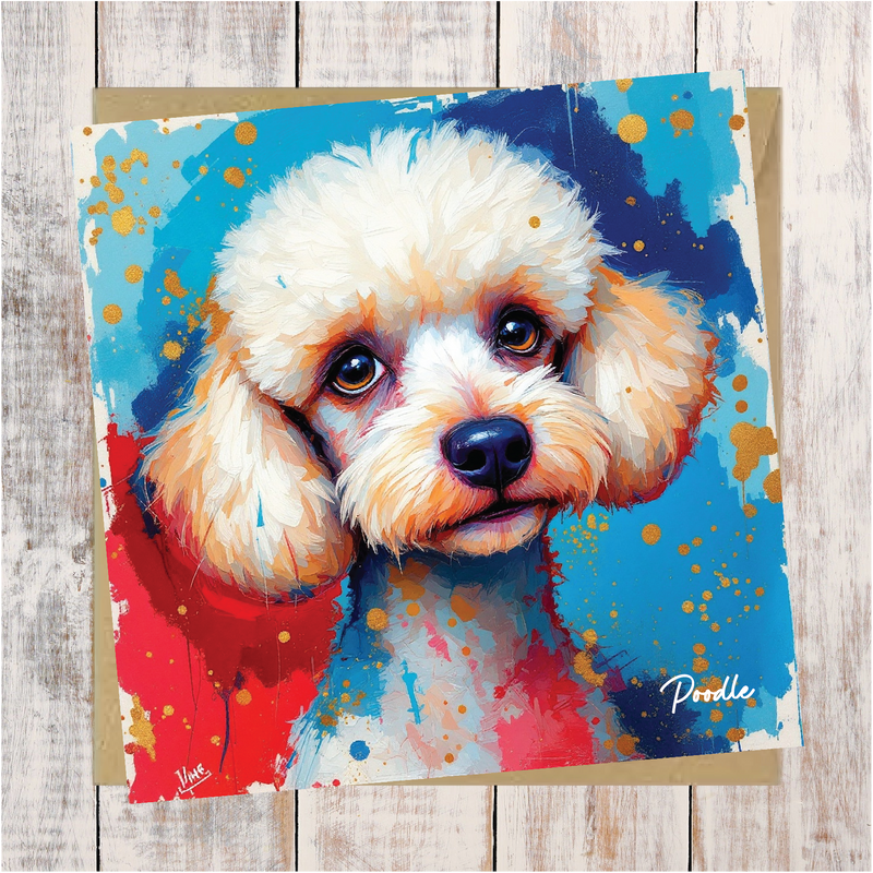 Poodle Art Card