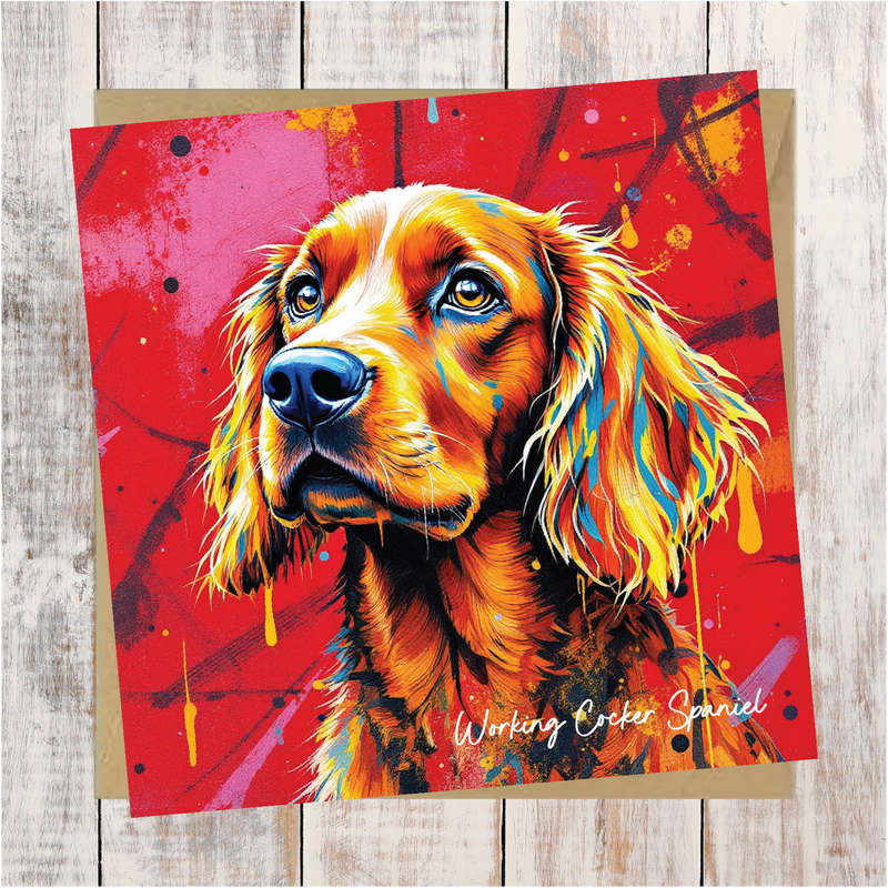 Working Cocker Spaniel Art Card