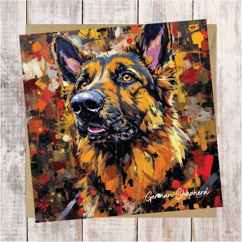 German Shepherd Art Card