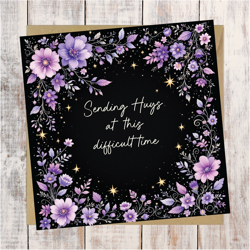Sending Hugs At This Difficult Time Greeting Card