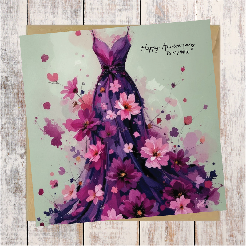 Lilac Anniversary Card to Wife
