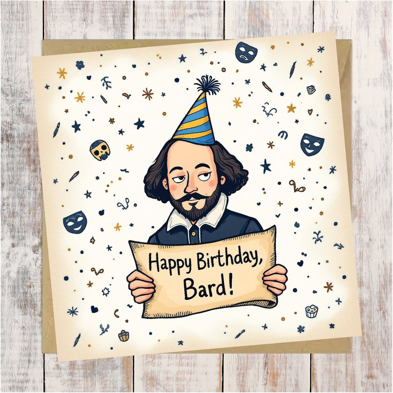 Happy Birthday Bard Greeting Card