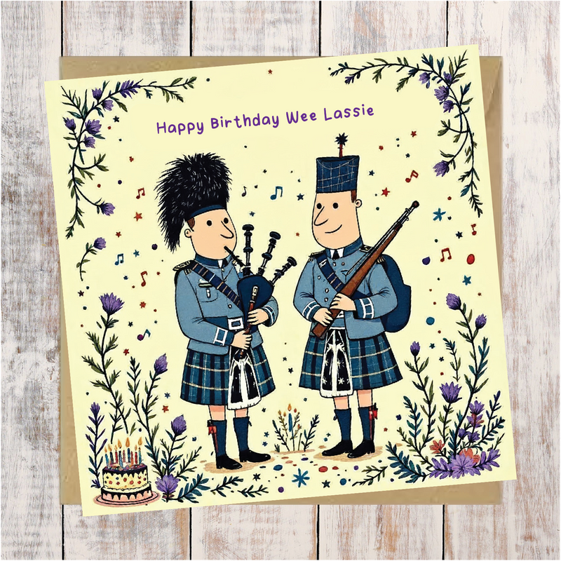 Happy Birthday Wee Lassie Greeting Card