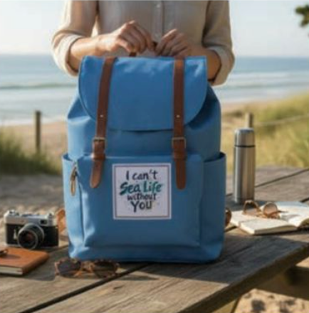 I Cant Sea Life Without You Twin Handle Roll Top Laptop Backpack