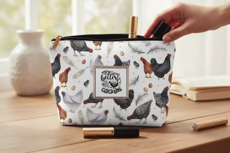 Life Is Better With Chickens Make Up Bag