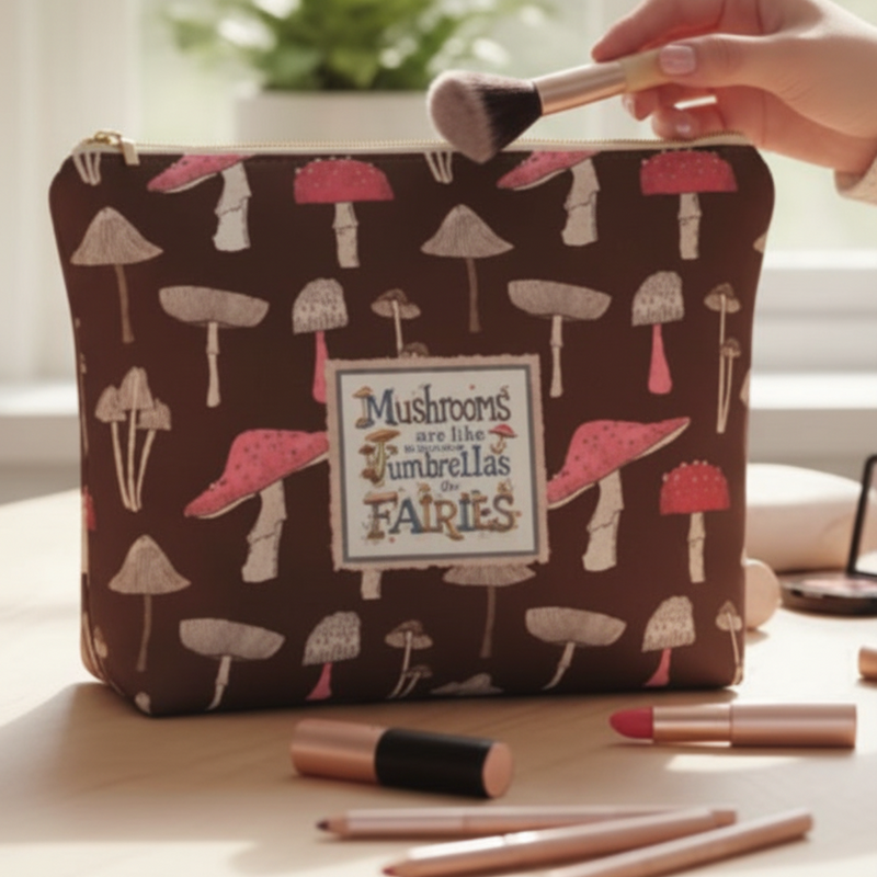 Mushrooms Are Like Umbrellas For Fairies Make Up Bag