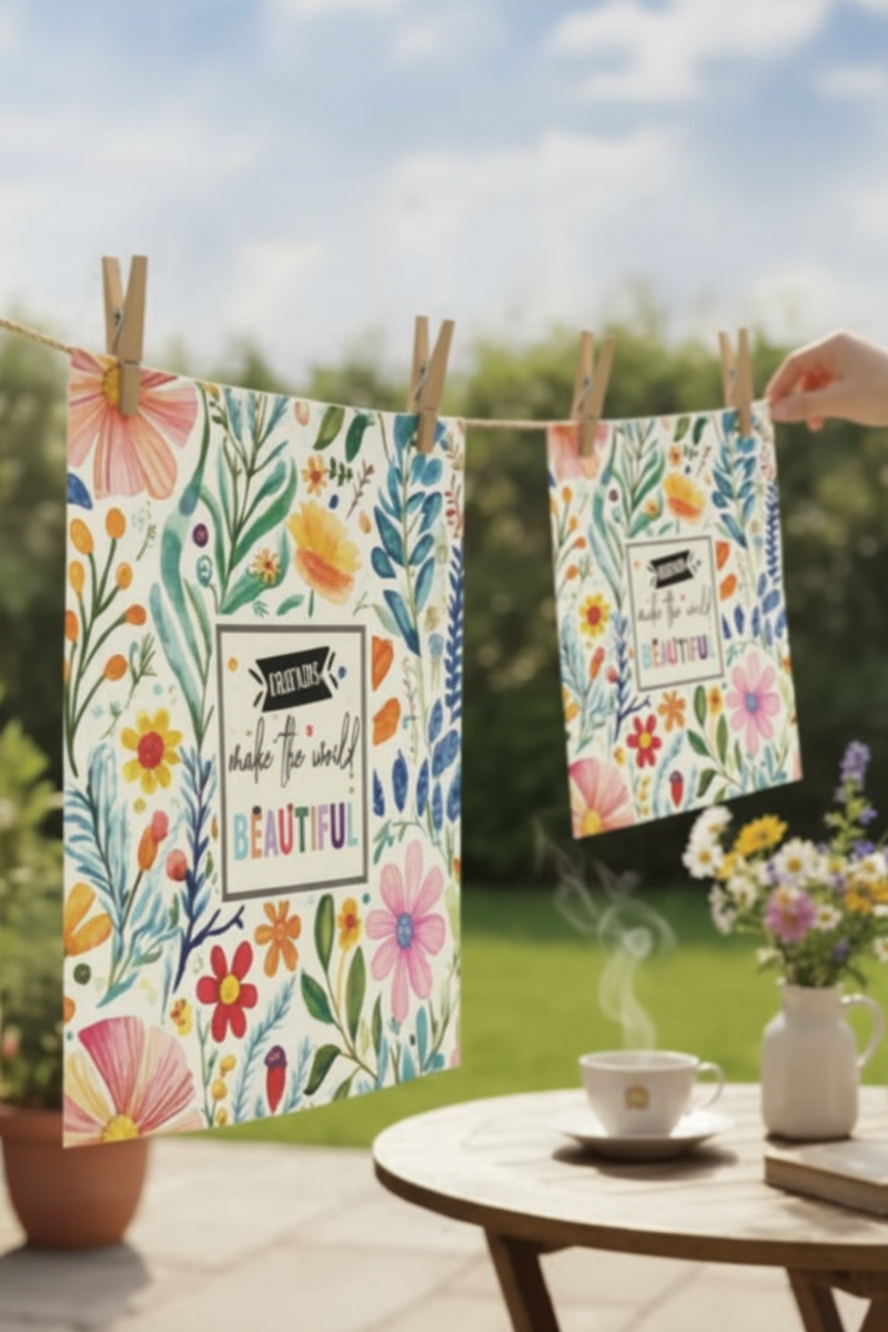 Friends Make The World Beautiful Tea Towel