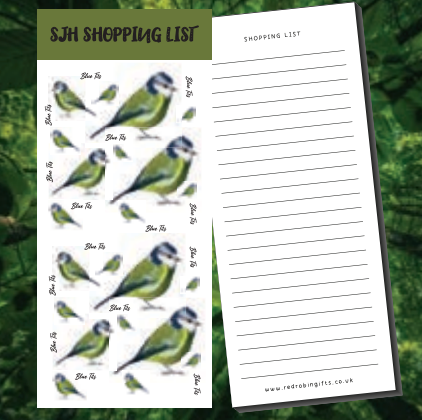 Blue Tit Magnetic Shopping List