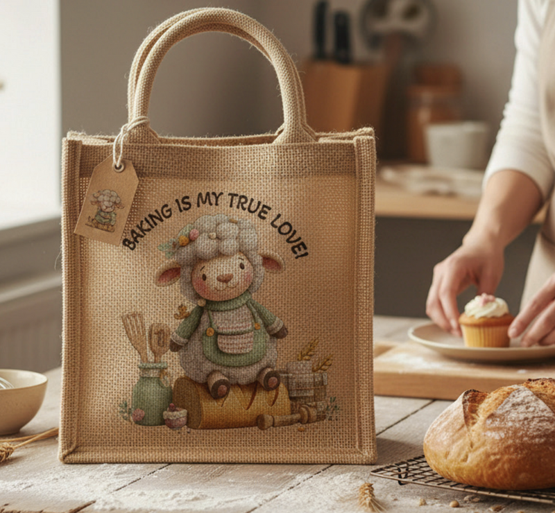 Baking Is My True Love Jute Bag