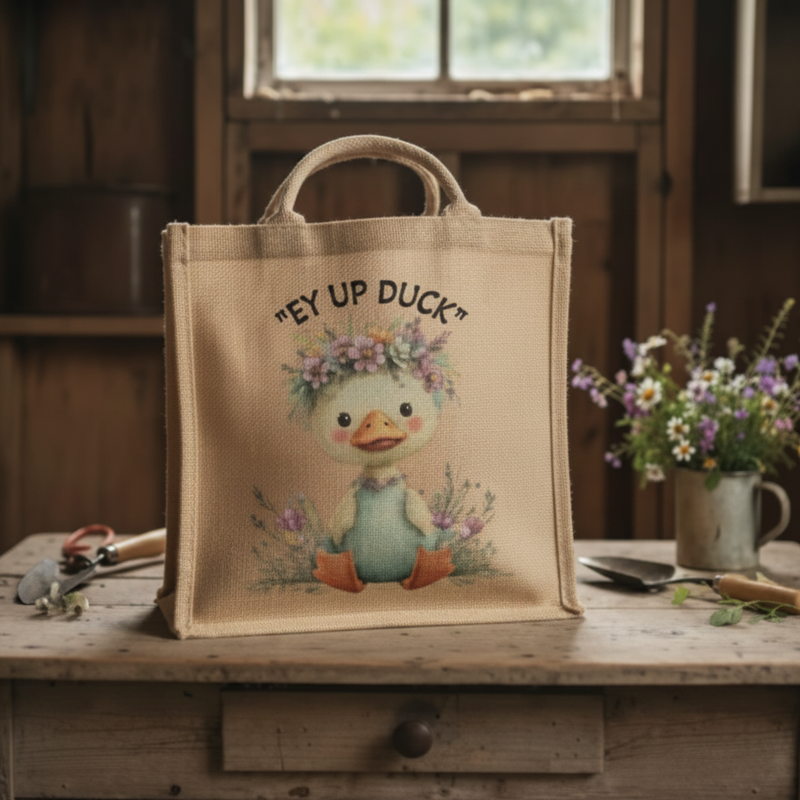 Ey Up Duck Jute Bag