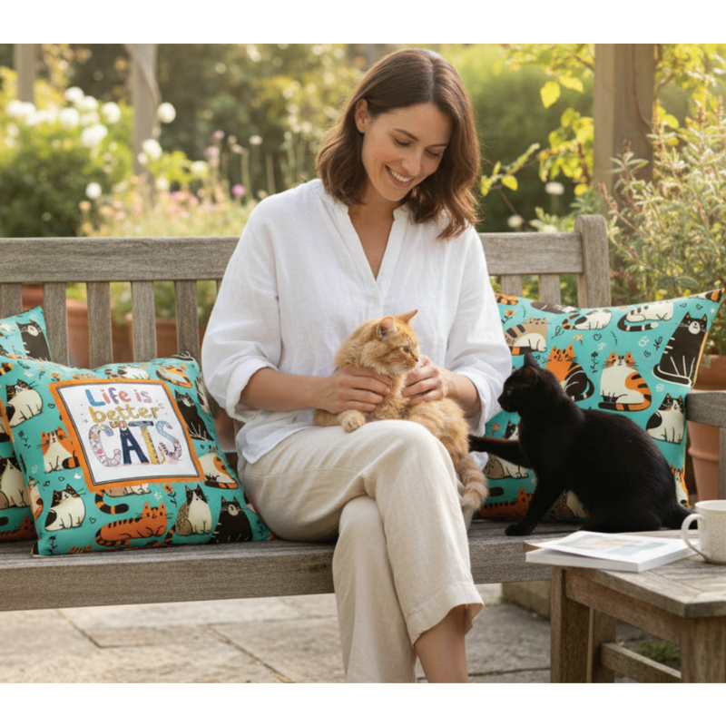 Life Is Better With Cats Cushion