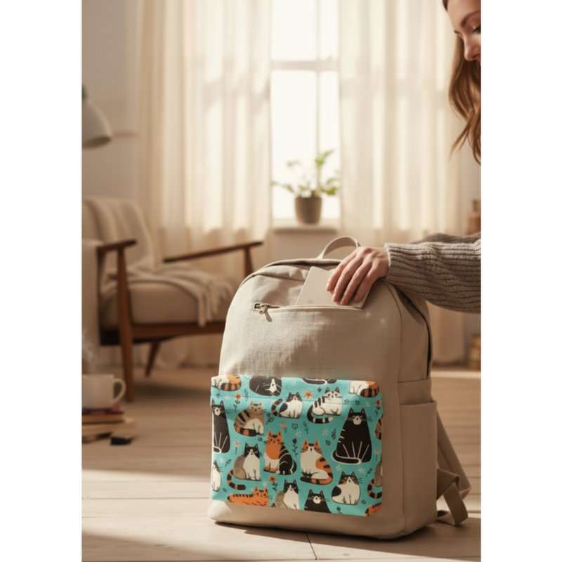 Life Is Better With Cats Twin Handle Roll Top Laptop Backpack