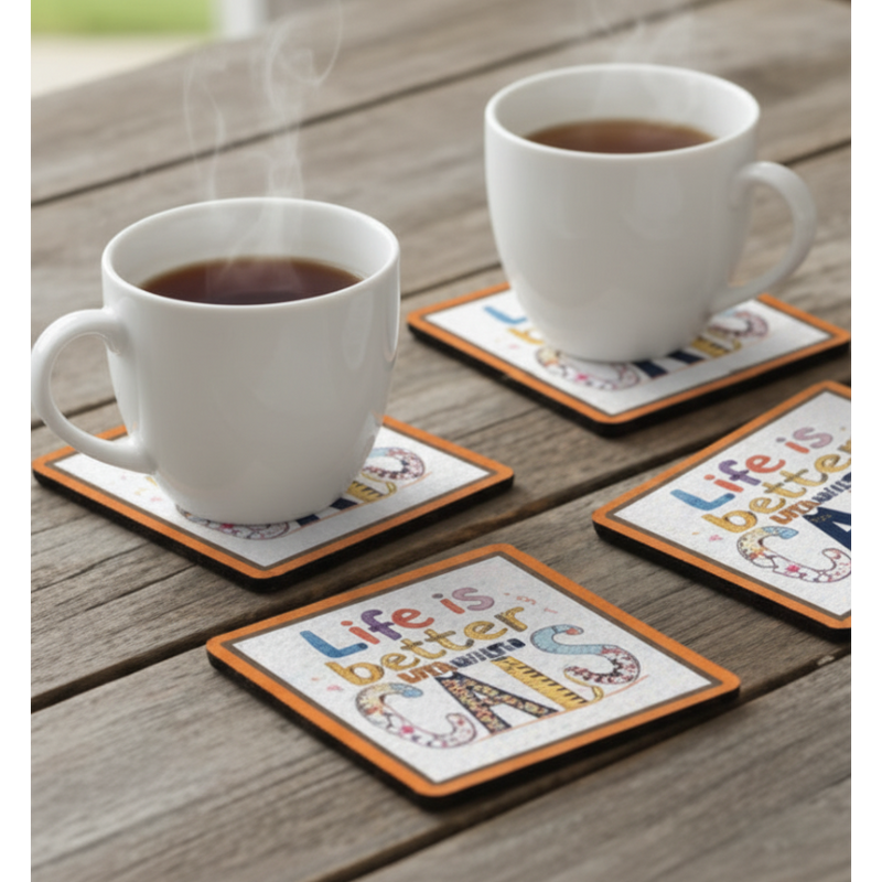 Life Is Better With Cats Coasters