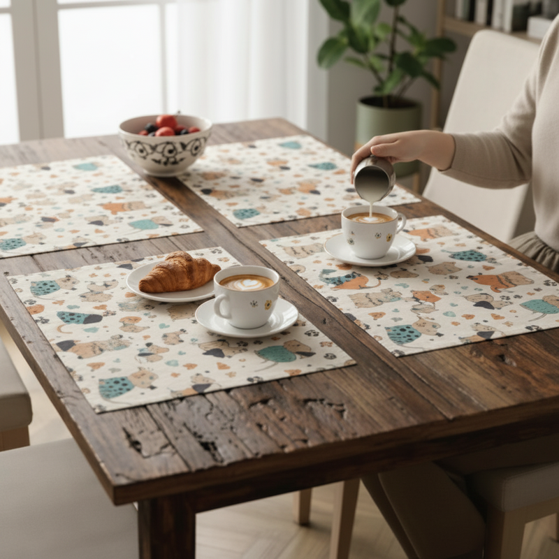 Life Is Better With Dogs Set Of 4 Linen Placemats
