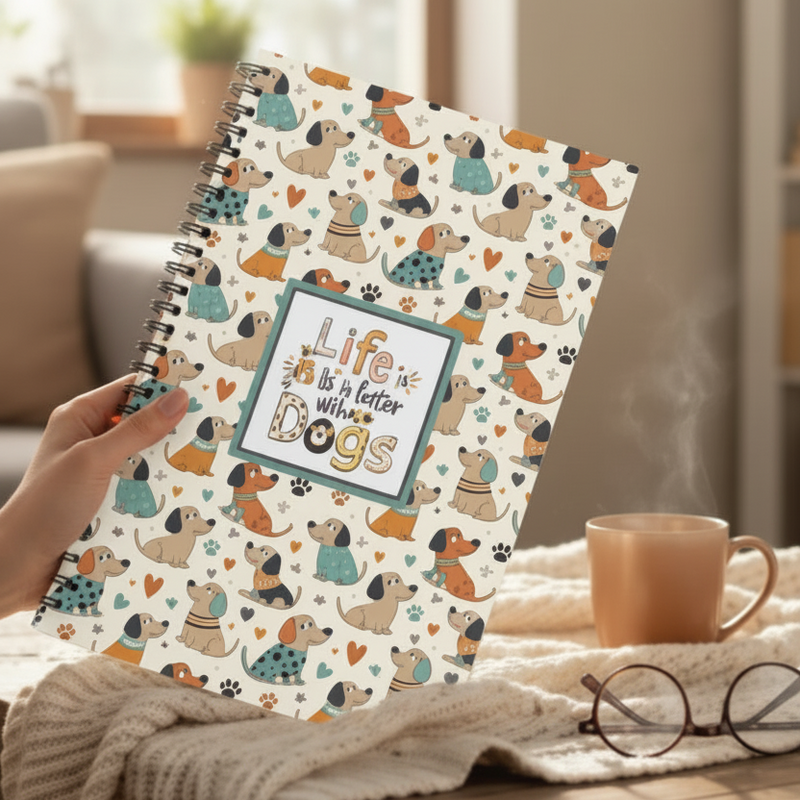 Life Is Better With Dogs A4 Notebook