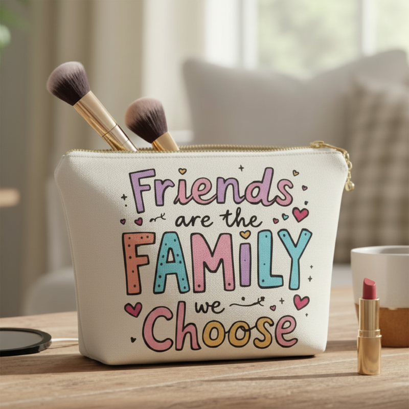Friends Are The Family You Choose Make Up Bag