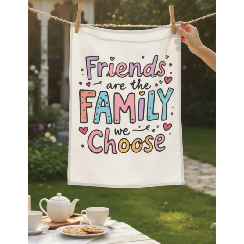 Friends Are The Family You Choose Tea Towel