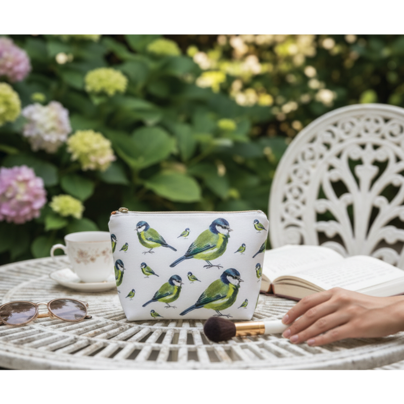 Blue Tit Make Up Bag
