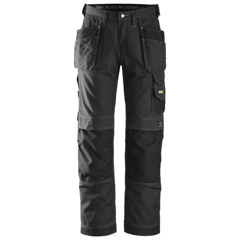 Snickers 3213 Craftsmen Holster Pocket Trousers, Rip-Stop Black