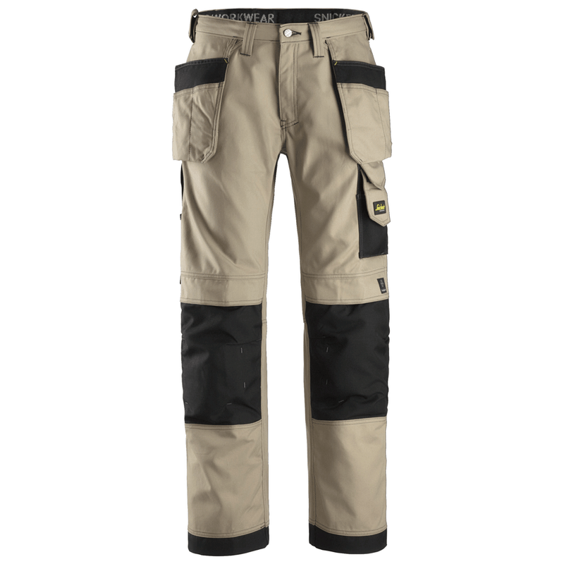 Snickers 3214 Craftsmen Holster Pocket Trousers, Canvas+ Khaki/Black