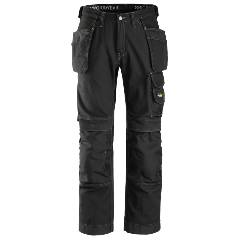 Snickers 3215 Craftsmen Holster Pocket Trousers, Comfort Cotton Black 33" Waist 32" Leg - Snickers Size 48